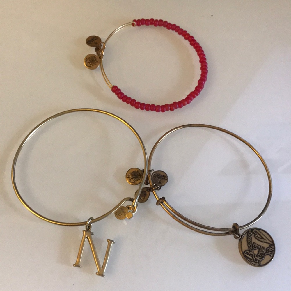 ALEX & ANI DAVID AUBREY 3 LOVELY BANGLE BRACELETS - Picture 2 of 7